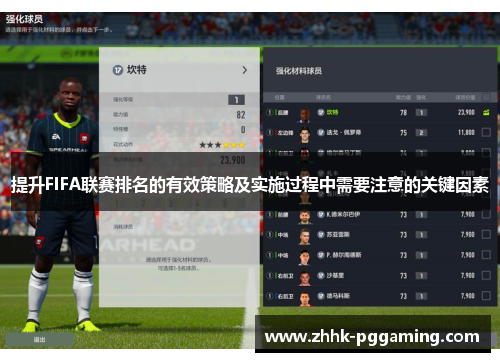 提升FIFA联赛排名的有效策略及实施过程中需要注意的关键因素